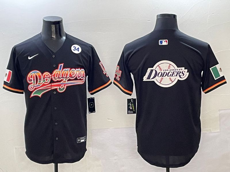 Men Los Angeles Dodgers Blank Black rainbow Nike 2025 MLB Jersey style 28